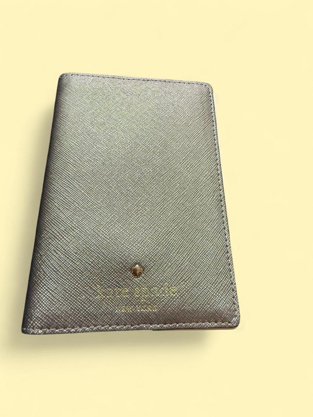 kate spade metallic silver passport holder